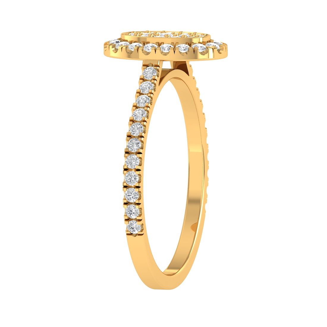 Yellow Gold Eva Oval Shape Diamond Ring For Her