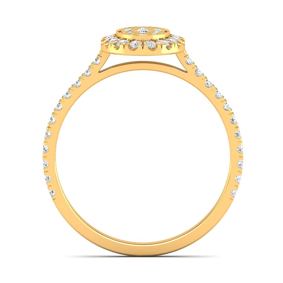 Yellow Gold Eva Oval Shape Diamond Ring For Her