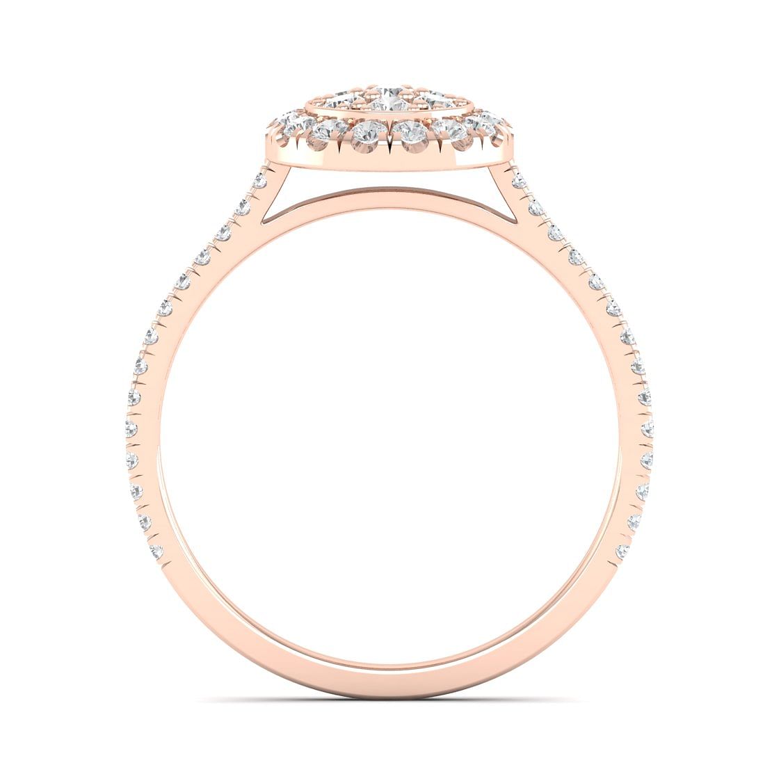 Eliza Round Shape Diamond Ring Rose Gold For Her