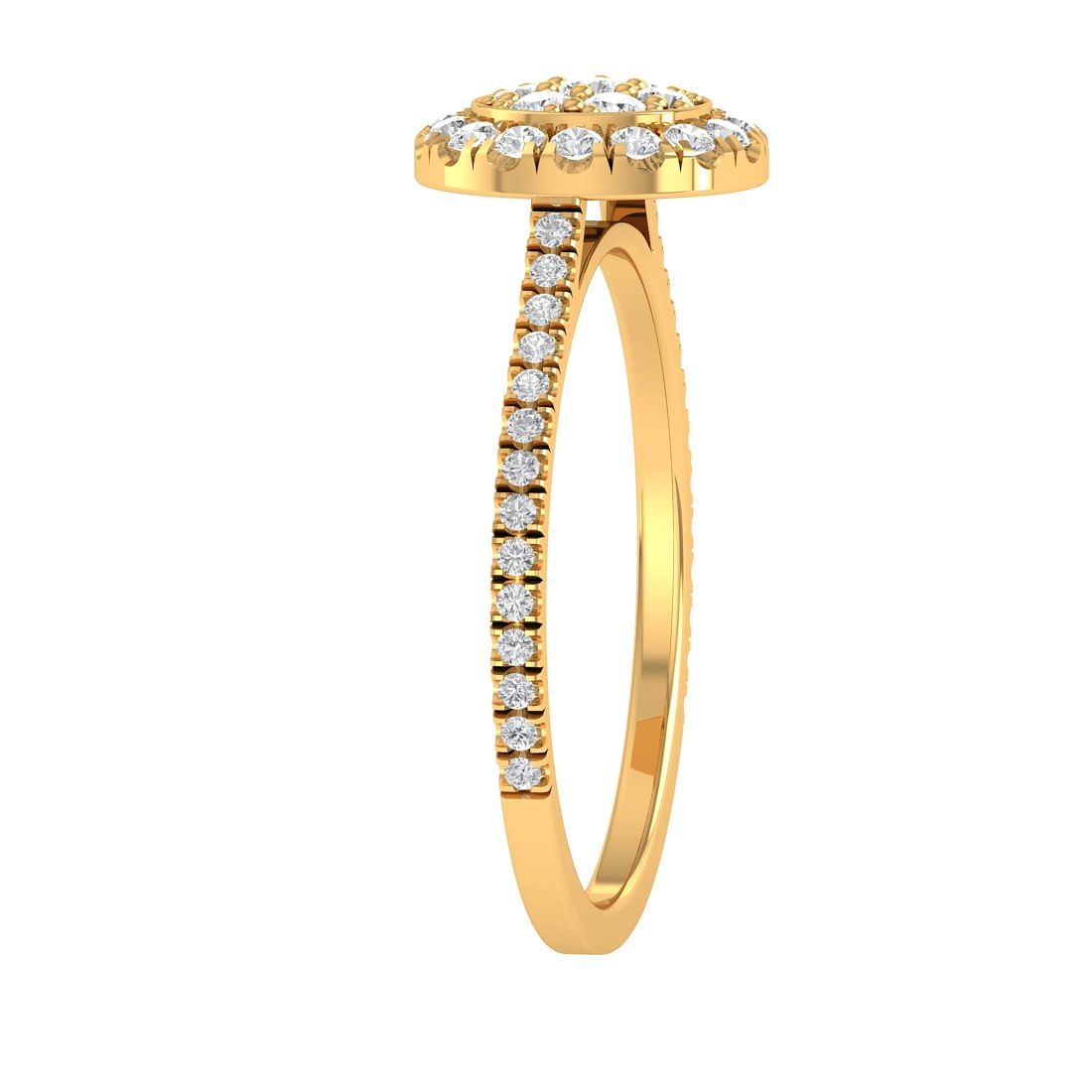 Eliza Round Shape Diamond Ring Yellow Gold For Her