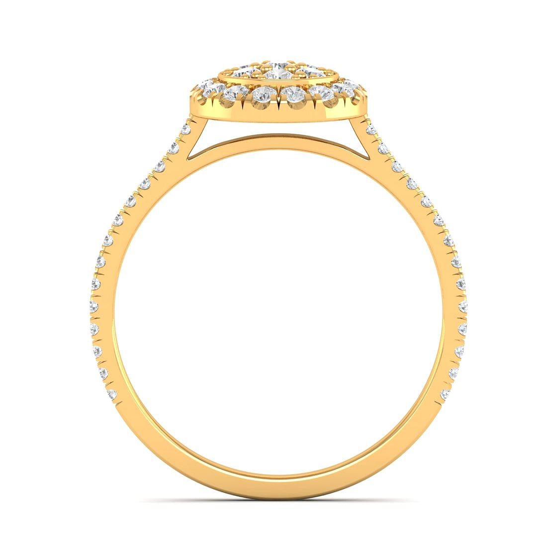 Eliza Round Shape Diamond Ring Yellow Gold For Her