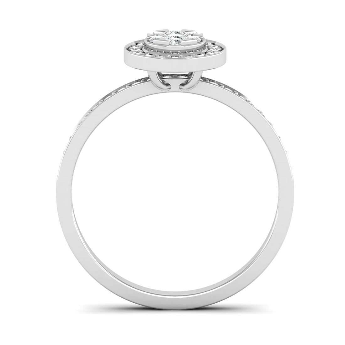 White Gold Rosalie Cluster Diamond Ring For Women
