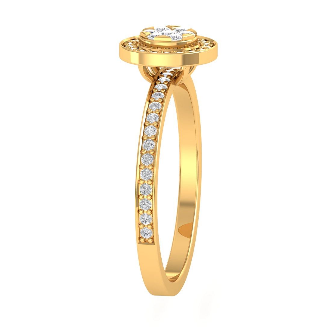 Yellow Gold Rosalie Cluster Diamond Ring For Women