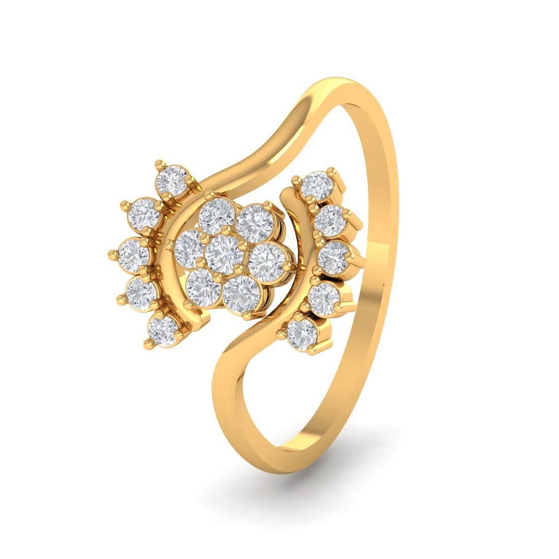 Yellow Gold Alice Fleur Diamond Ring For Women