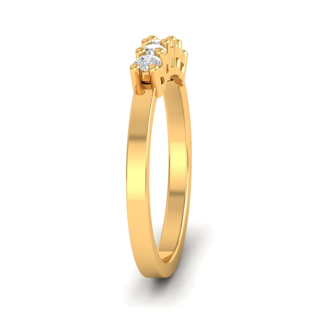 5 stone sparkle diamond yellow ring for women
