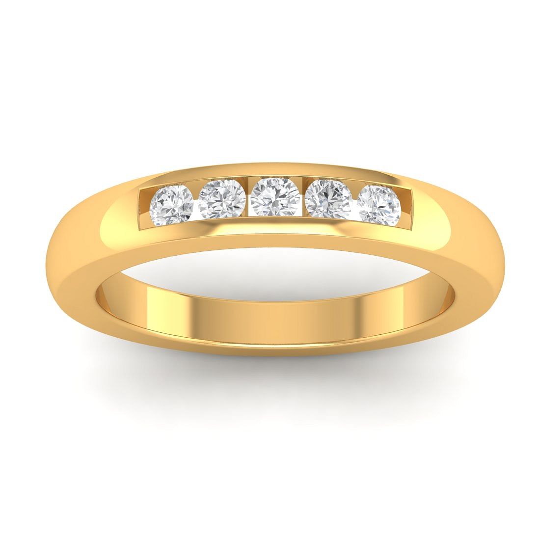 Classic Band Style Yellow Gold Band For Women