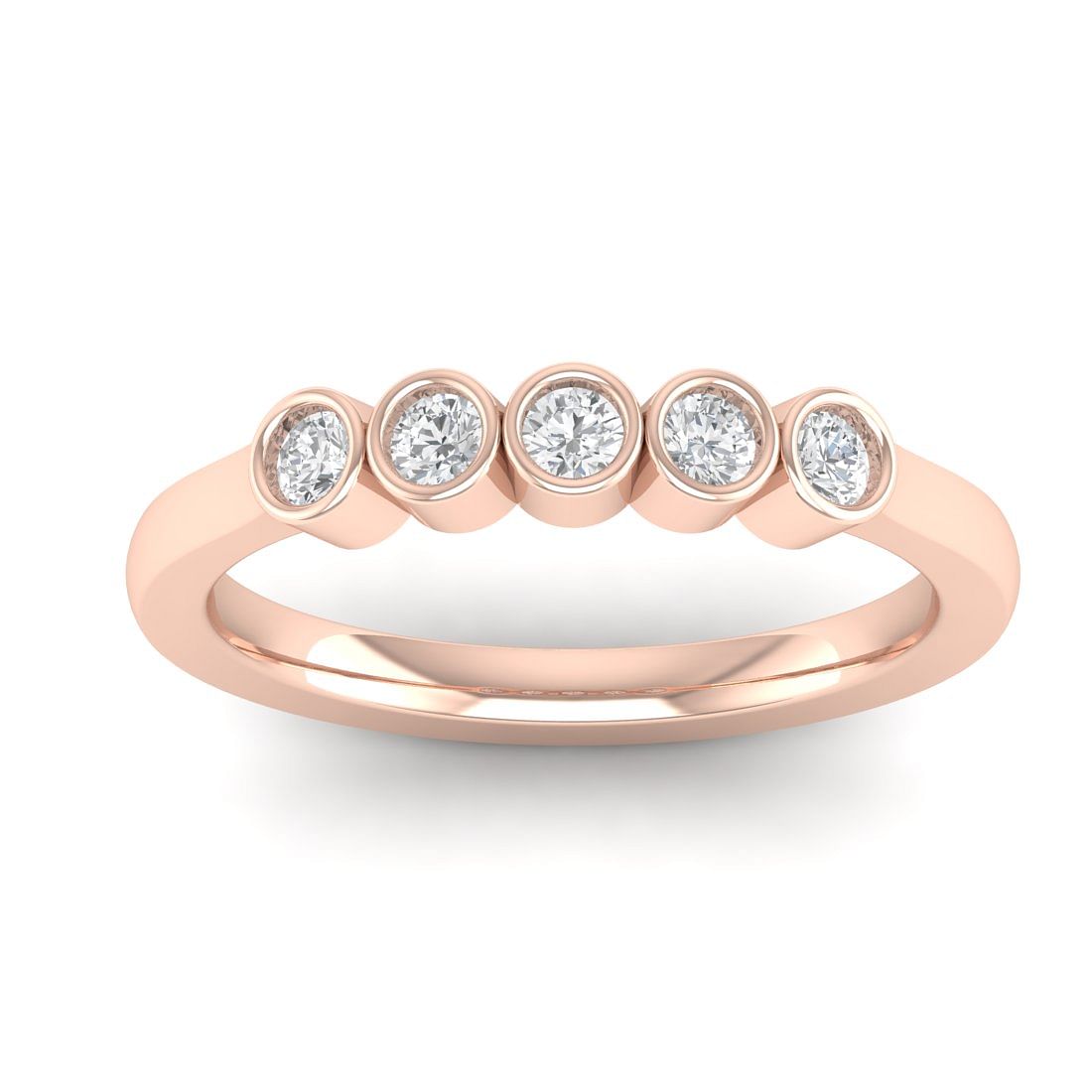 Rose Gold Diamond Band Ring For Women