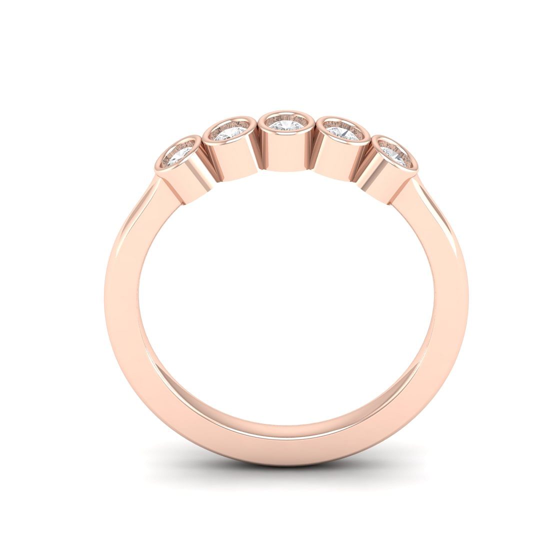 Rose Gold Diamond Band Ring For Women
