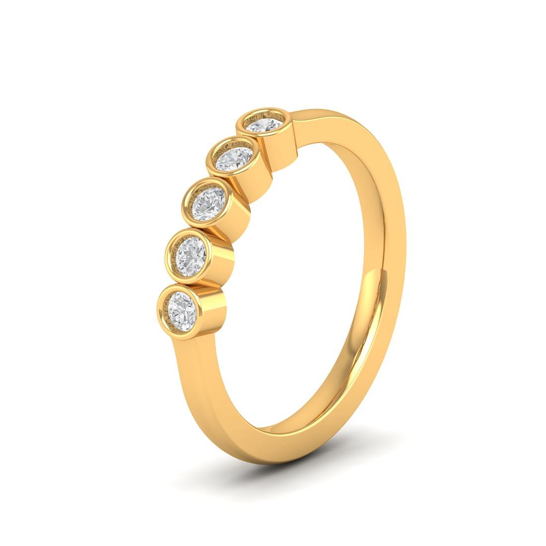 Yellow Gold Diamond Band Ring For Women