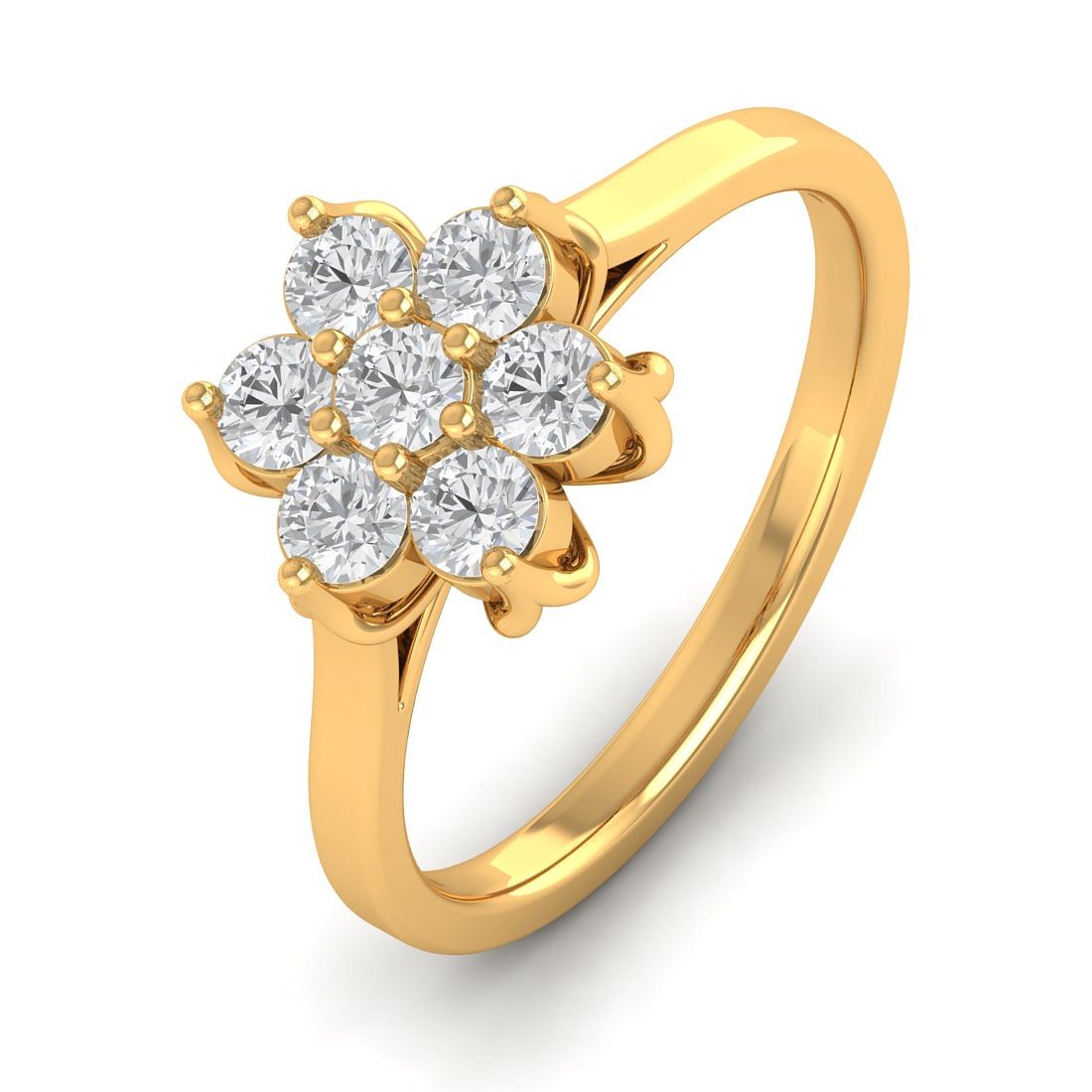 Yellow Gold Piper Fleur Diamond Ring