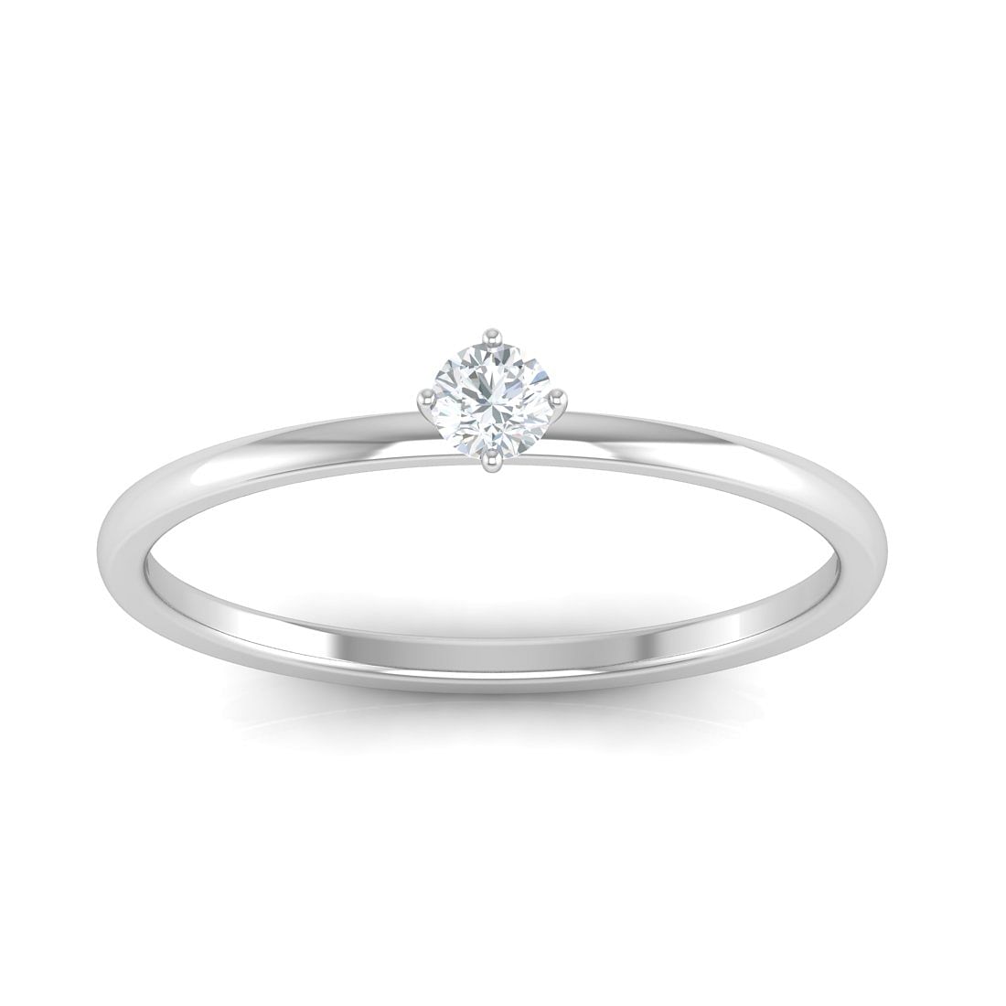 single stone diamond solitaire white gold ring for women