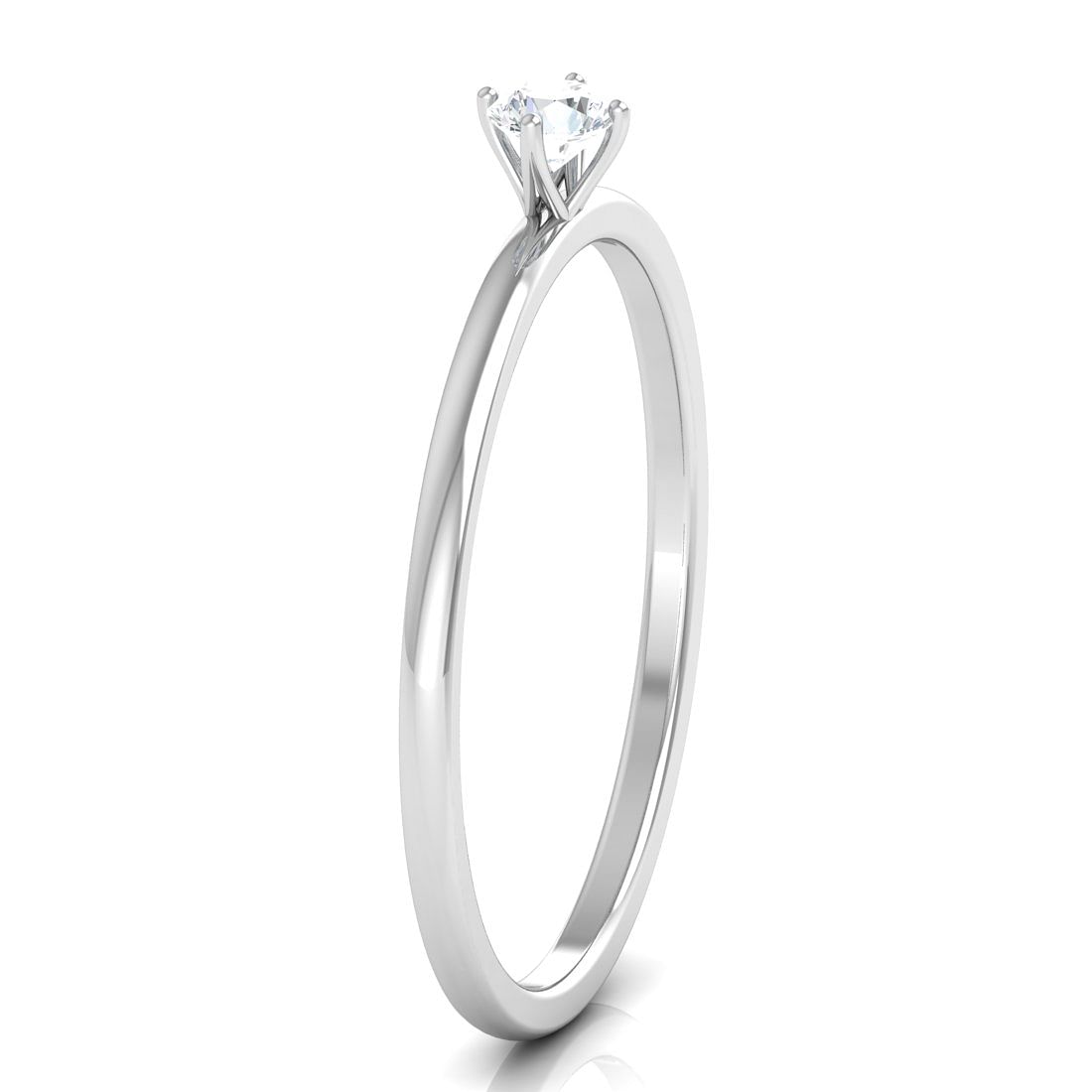 single stone diamond solitaire white gold ring for women