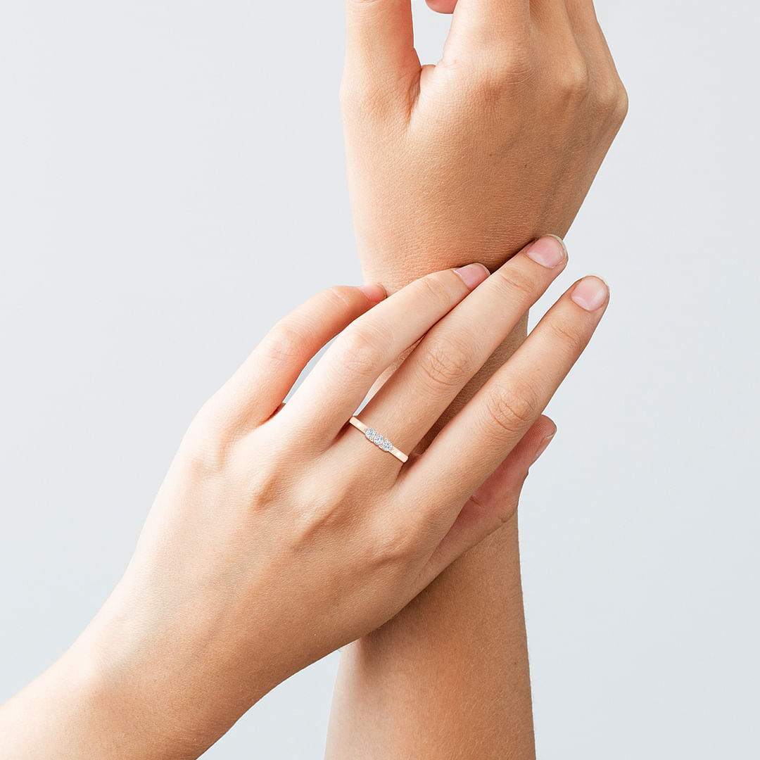 Iris Diamond Ring With Rose Gold For Women