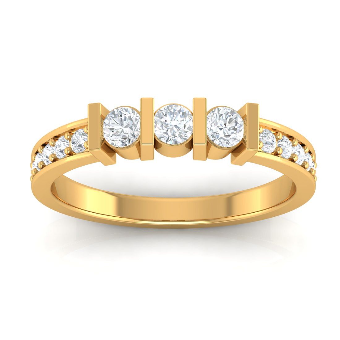Anika Diamond Ring With Yellow Gold