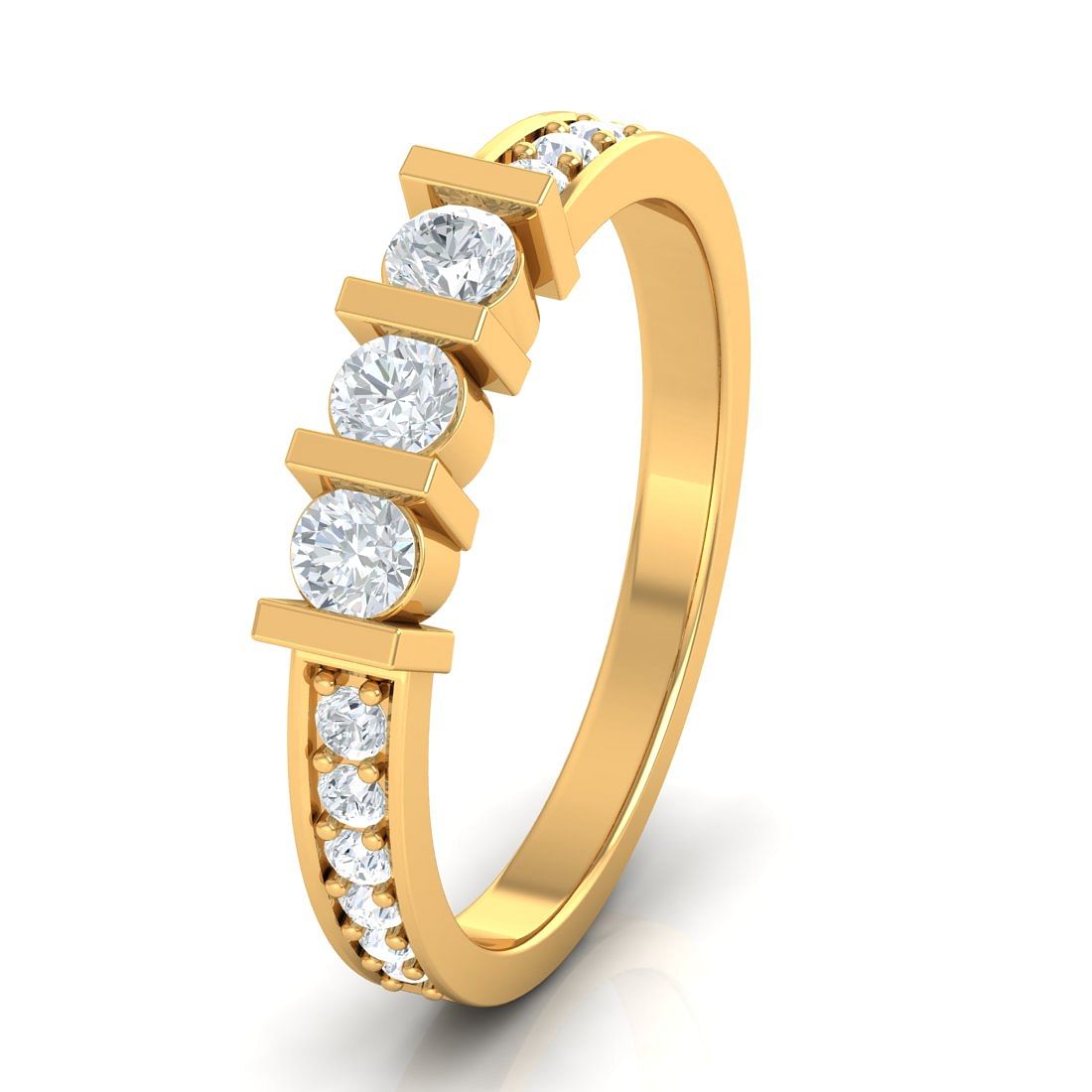 Anika Diamond Ring With Yellow Gold