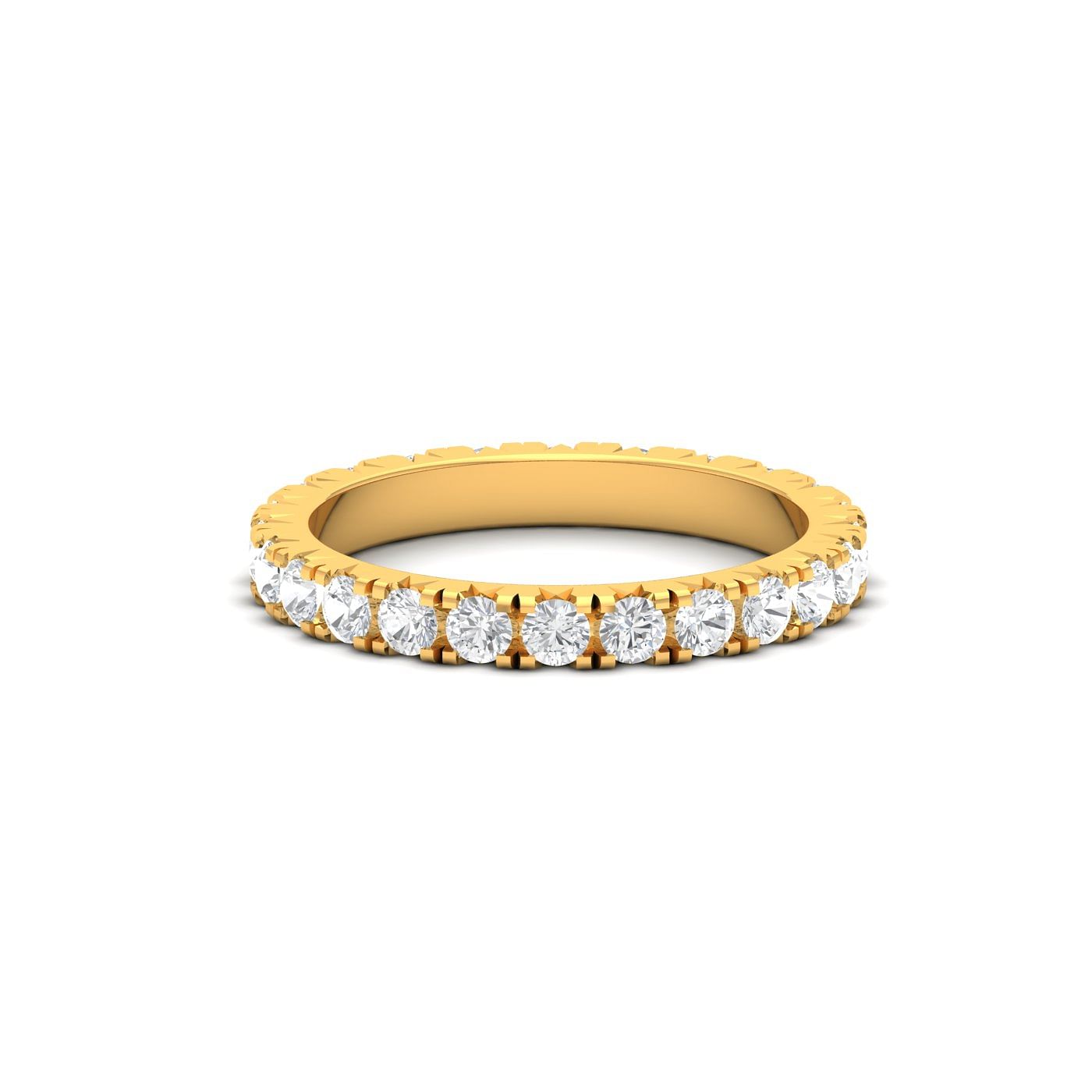 Amruta Classical Eternity Style Diamond Yellow Gold Ring