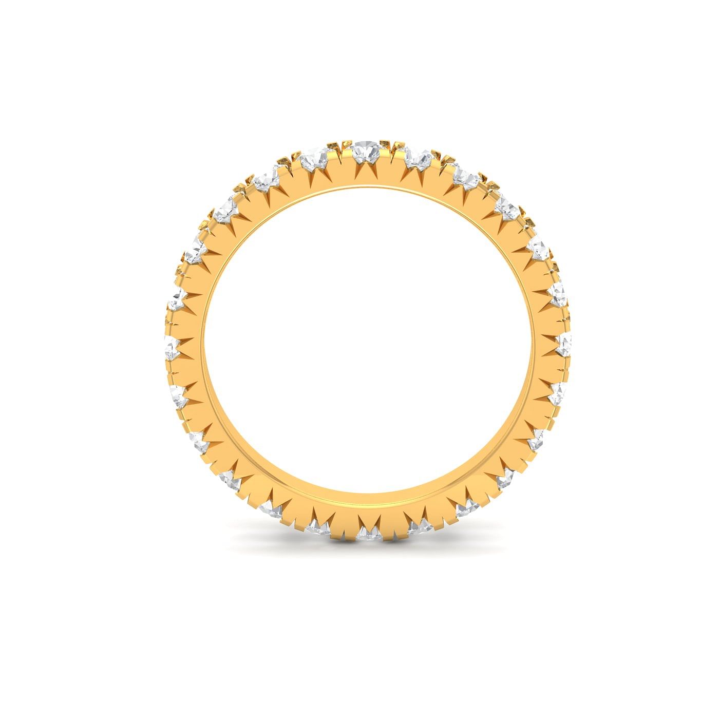 Amruta Classical Eternity Style Diamond Yellow Gold Ring