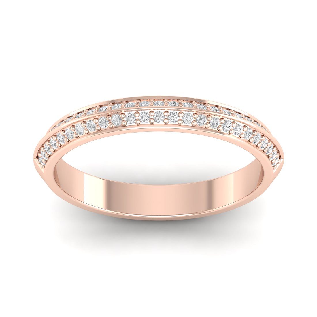 Chanchal band style rose gold diamond ring for women