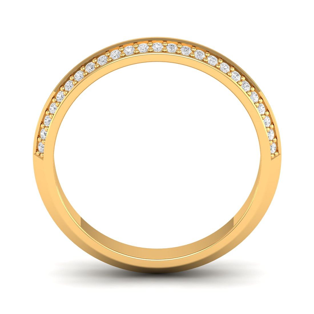 Chanchal band style yellow gold diamond ring for women