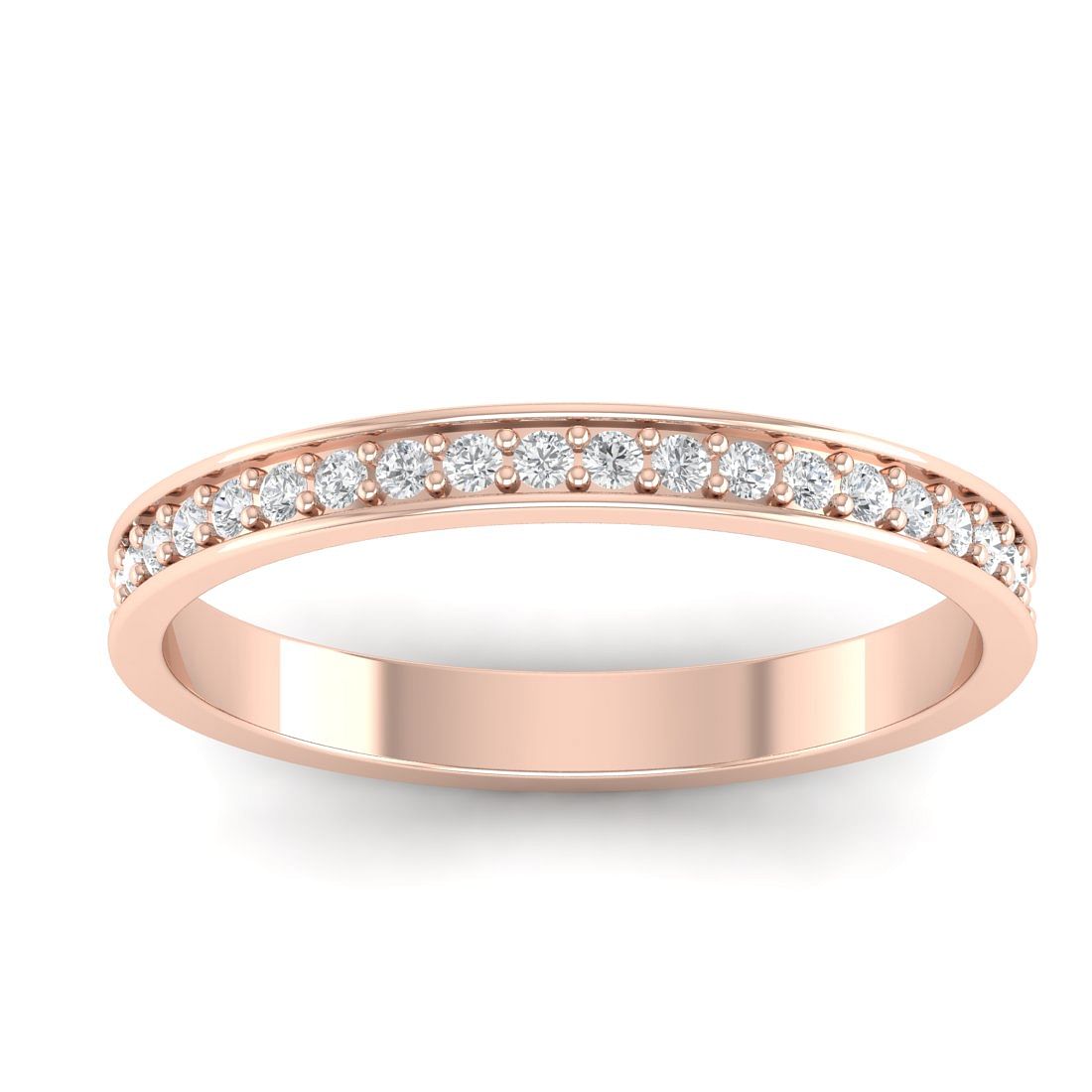 Round Classic Diamond Band In Rose Gold