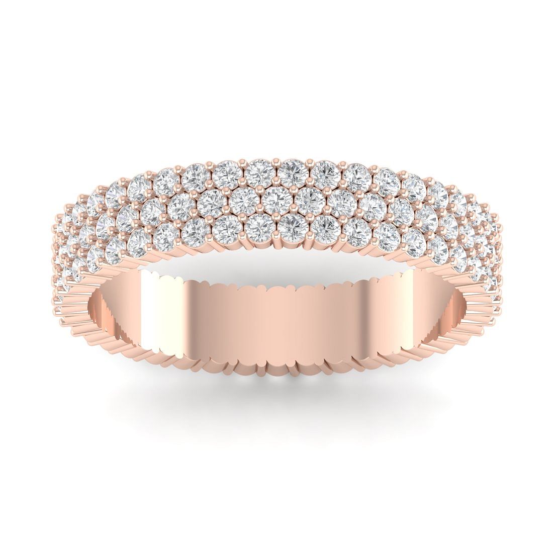 Three Layer Eternity Style Rose Gold Diamond Ring