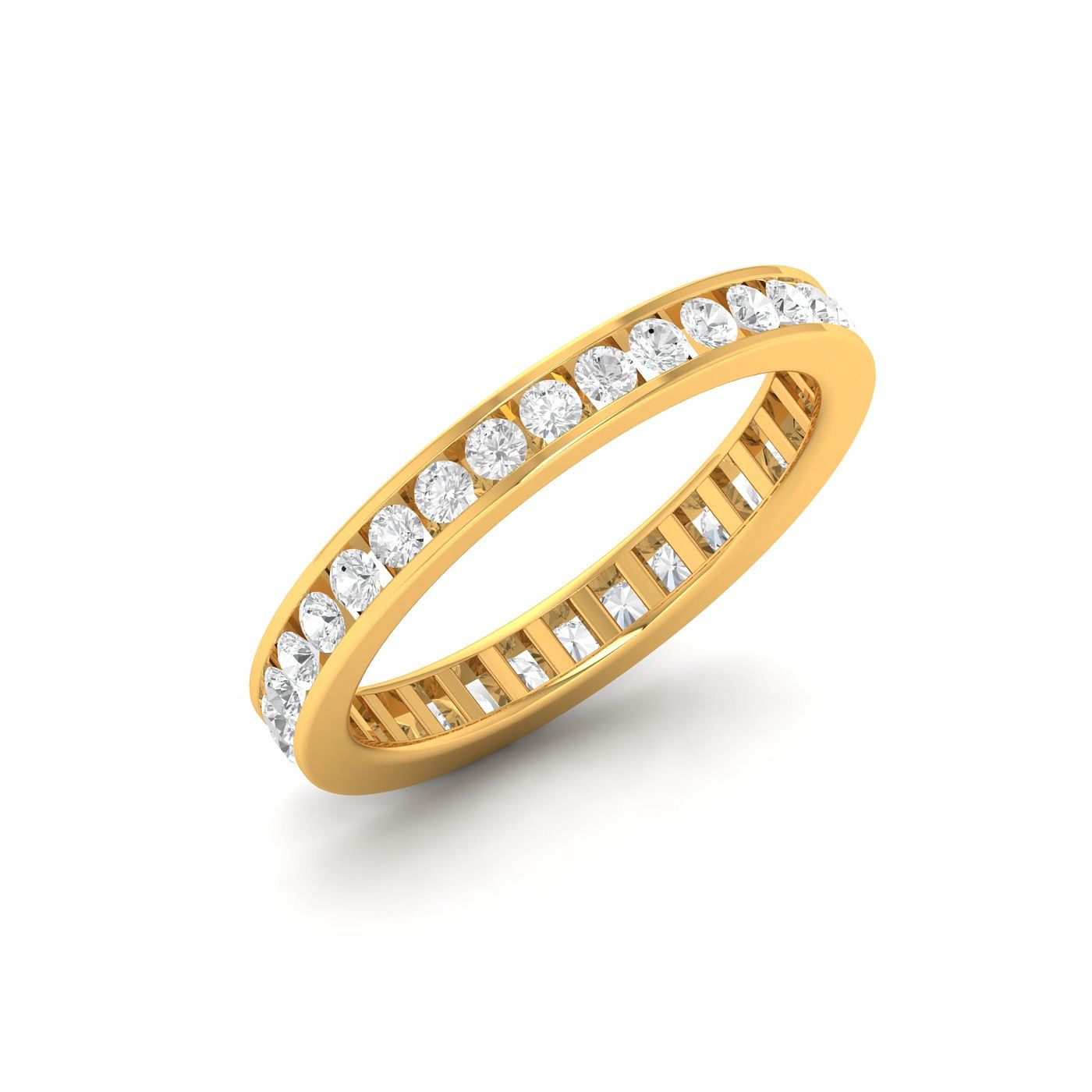 Maya Diamond Ring With Yellow Gold Eternity Style