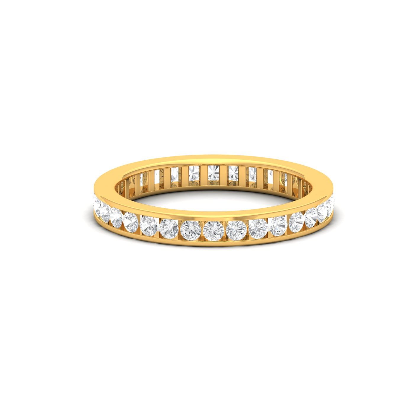 Maya Diamond Ring With Yellow Gold Eternity Style