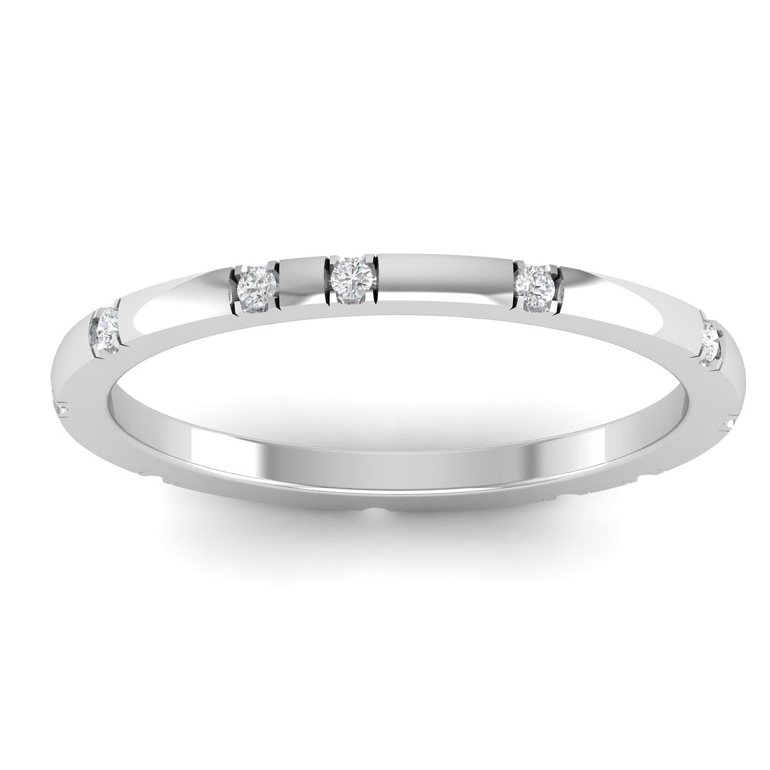 White Gold Diamond Female Band For Daily Wear