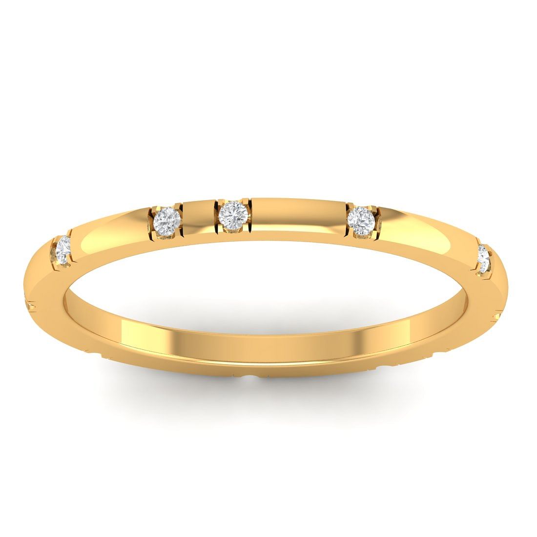 Yellow Gold Diamond Female Band For Daily Wear