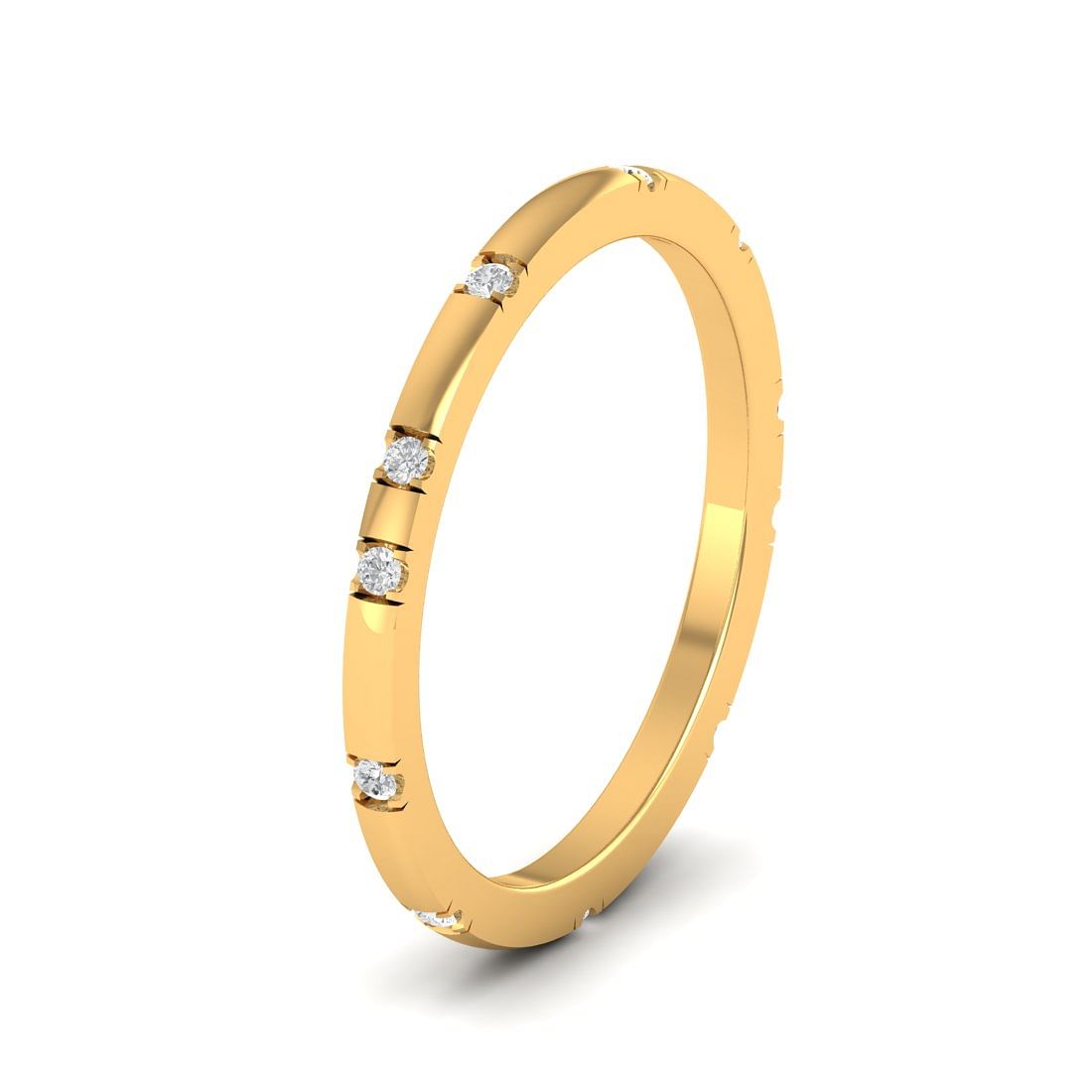 Yellow Gold Diamond Female Band For Daily Wear