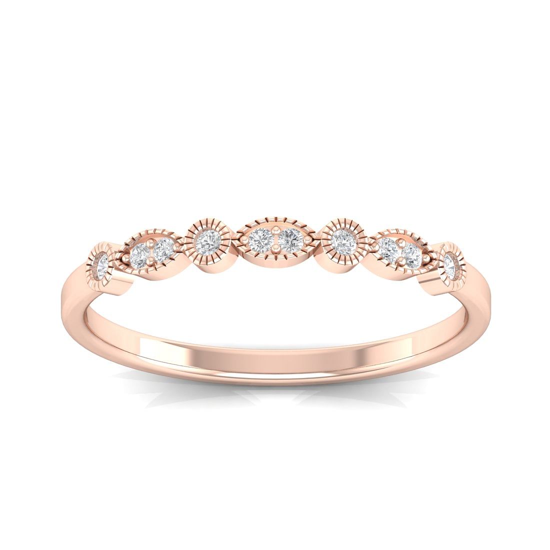 Light weight natalia rose gold diamond ring for female