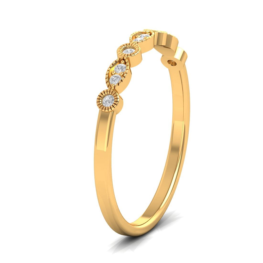 Light weight natalia yellow gold diamond ring for female