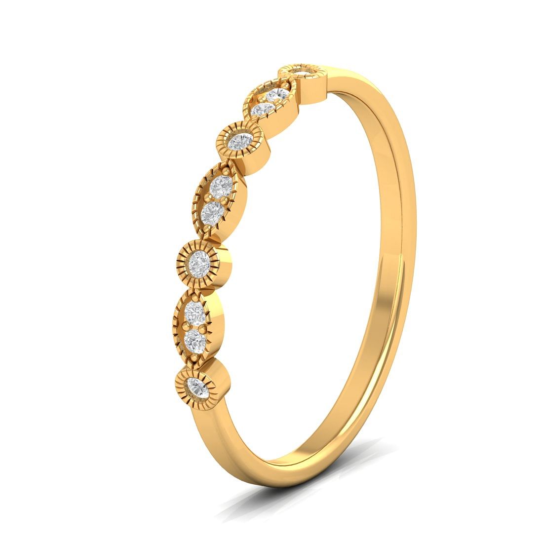 Light weight natalia yellow gold diamond ring for female