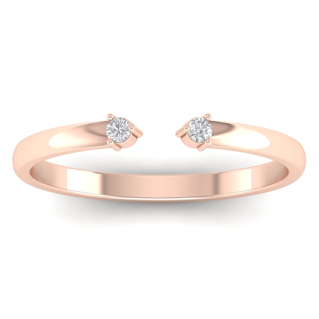 Double Solitaire Diamond Rose Gold For Women