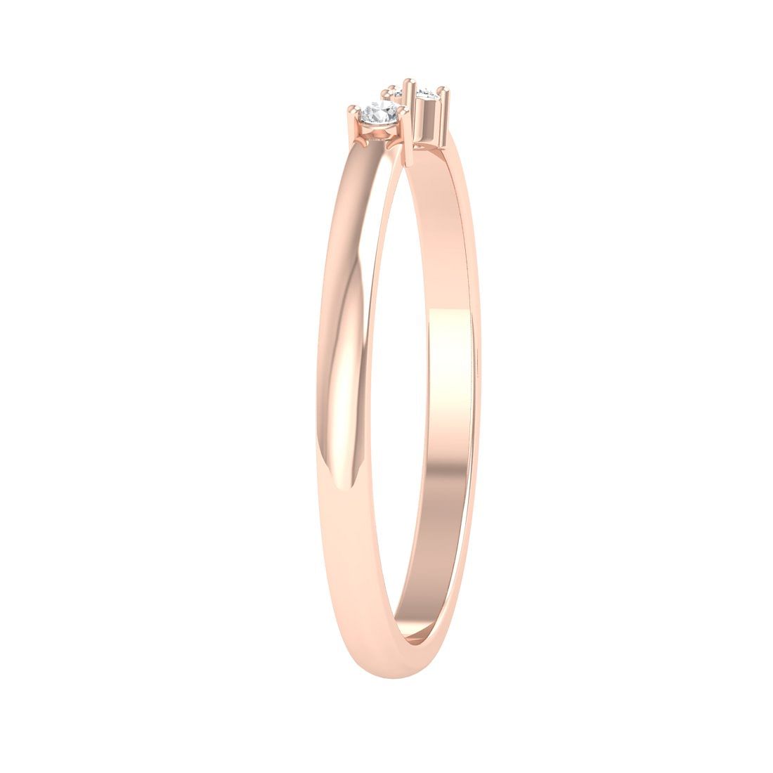 Double Solitaire Diamond Rose Gold For Women