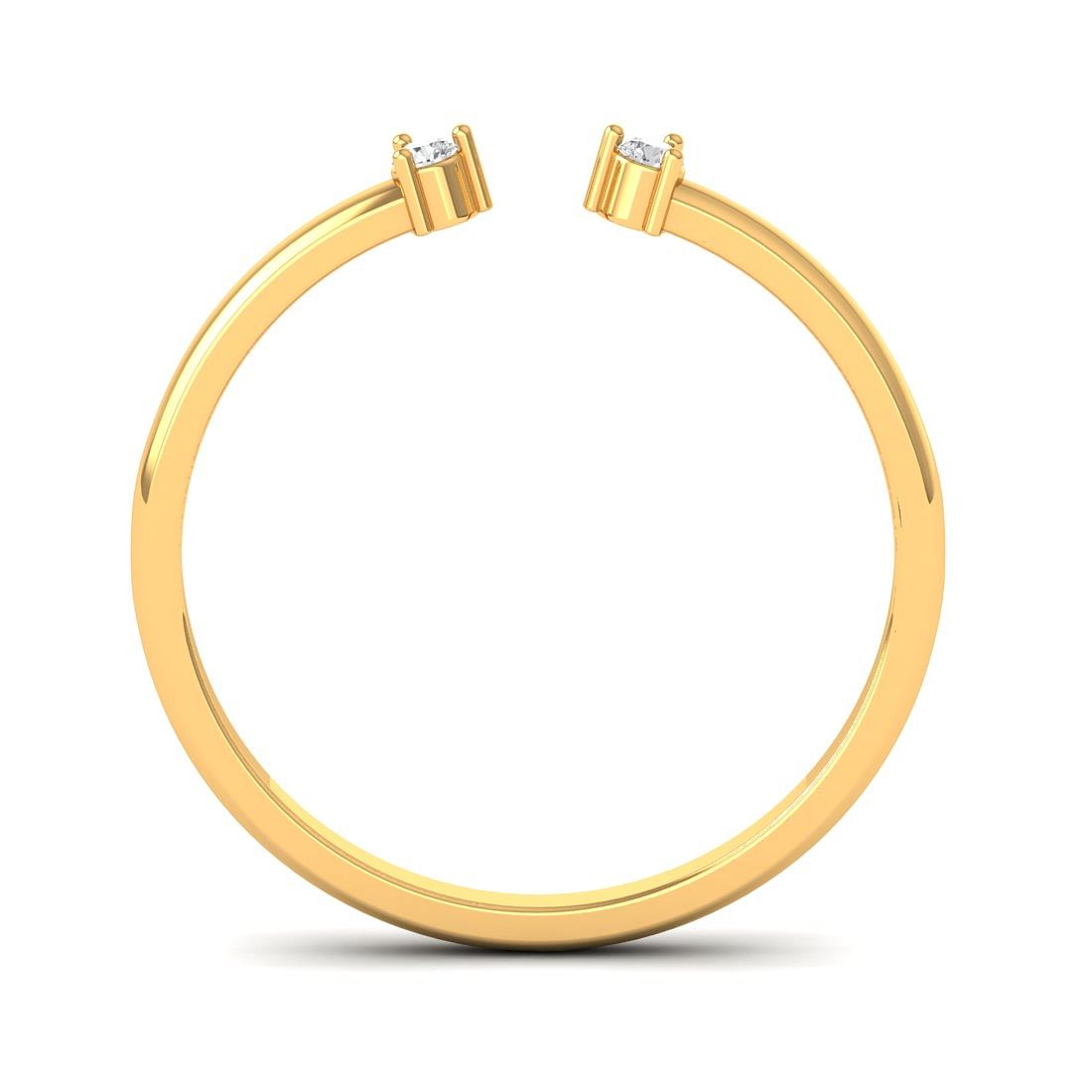 Double Solitaire Diamond Yellow Gold For Women