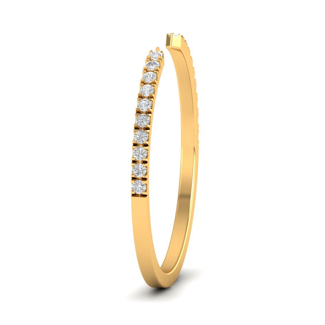 Eternity Style Diamond Yellow Gold Ring For Female