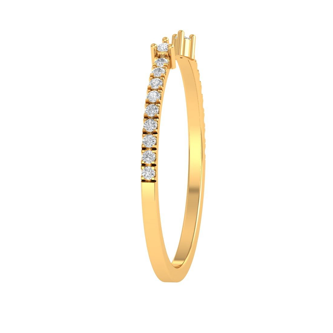 Yellow Gold Diamond Spin Ring For Women