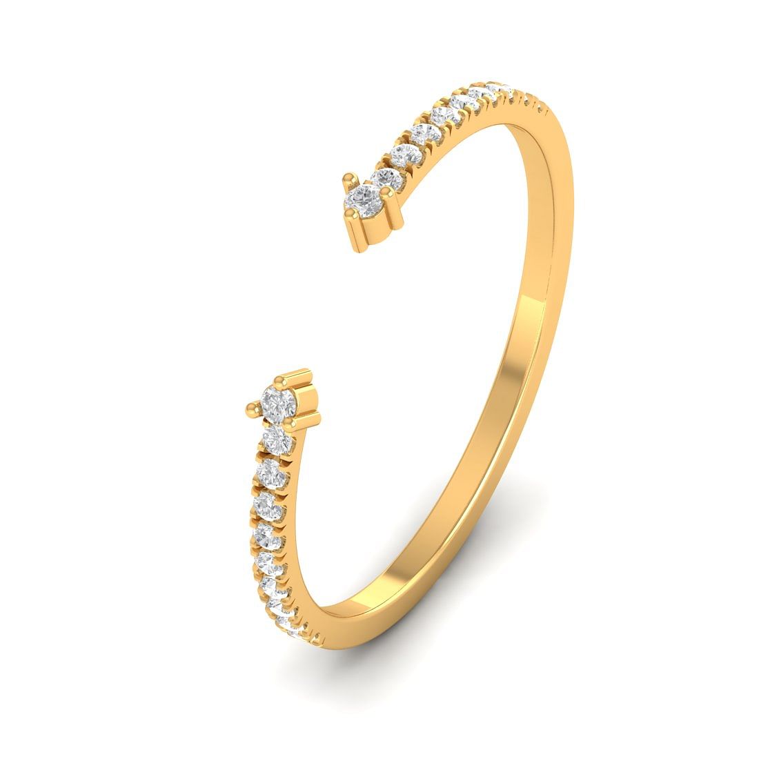 Yellow Gold Diamond Spin Ring For Women