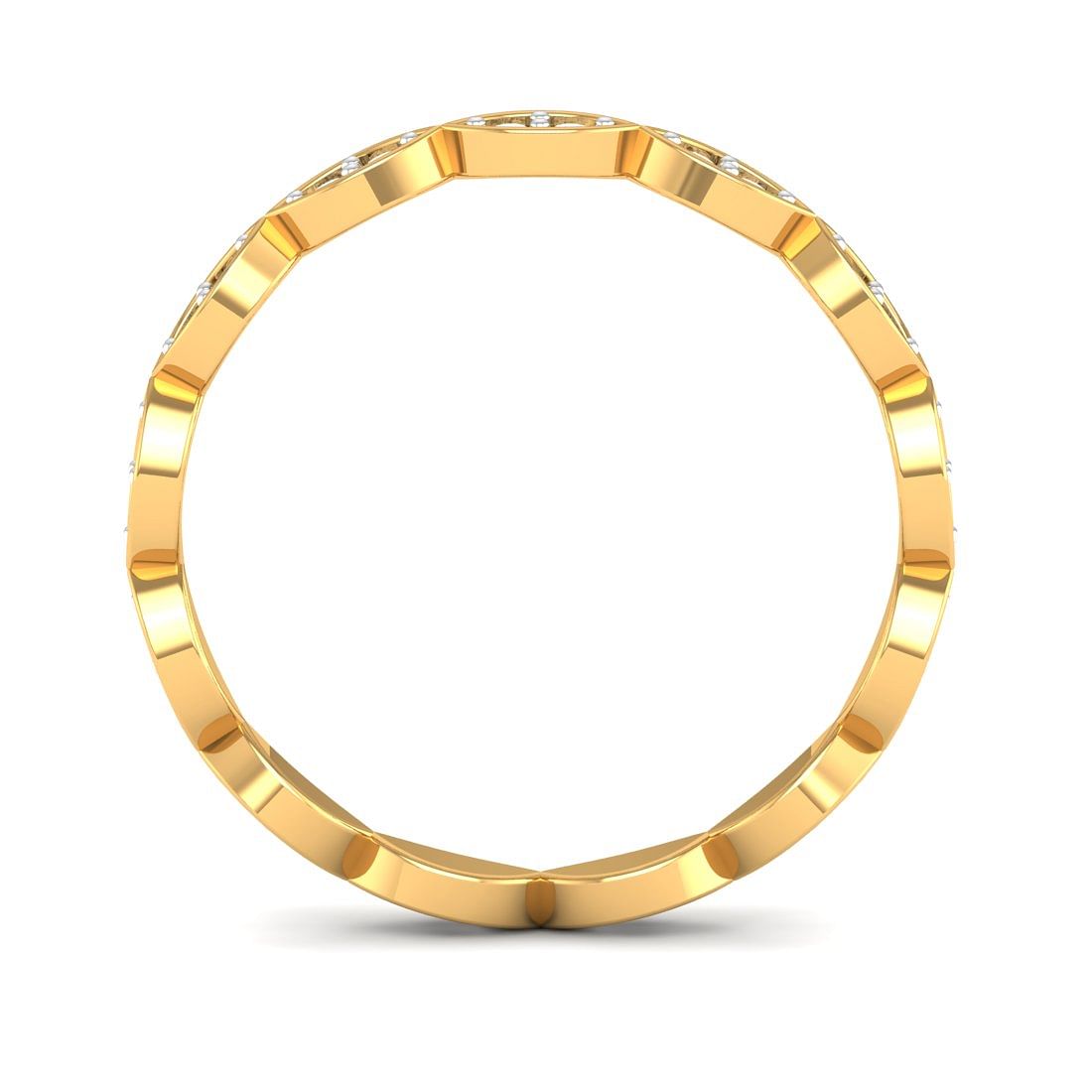 petal design yellow gold diamond ring for women