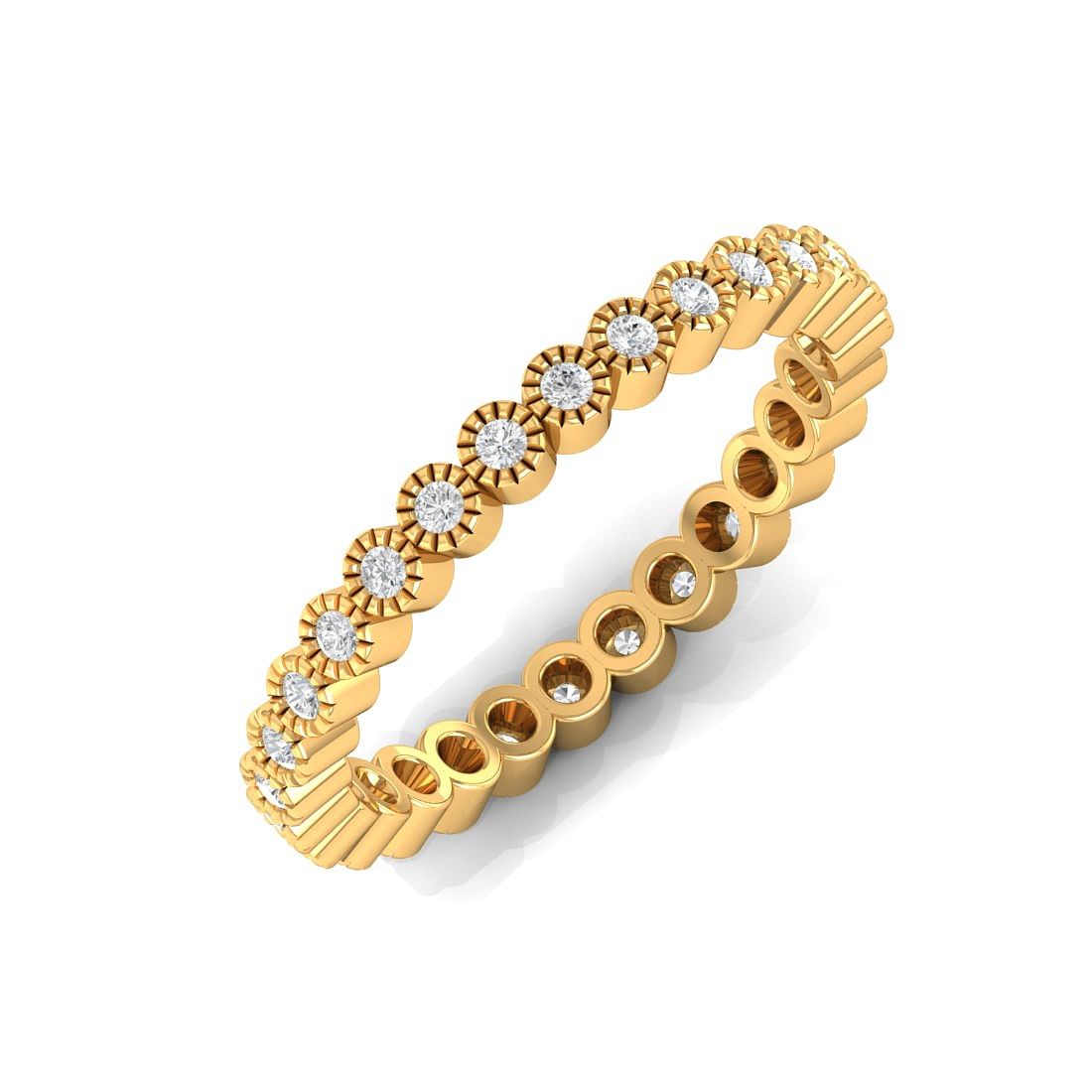 Small Diamond Cluster Yellow Gold Diamond Ring