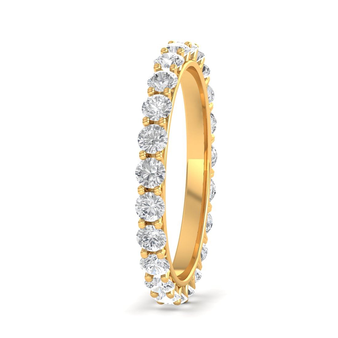 Full Eternity Diamond Ring With Yellow Gold