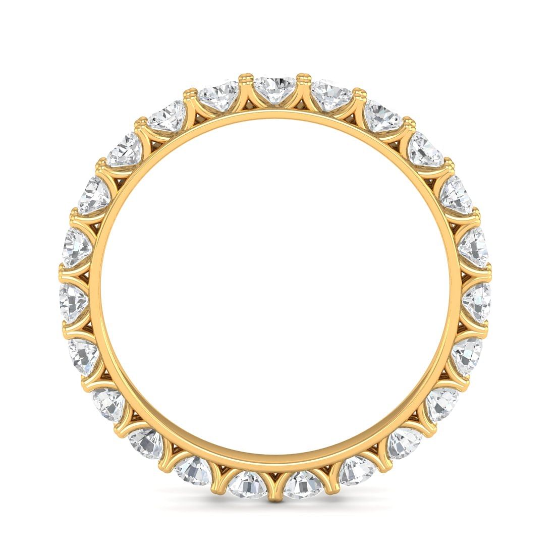Full Eternity Diamond Ring With Yellow Gold
