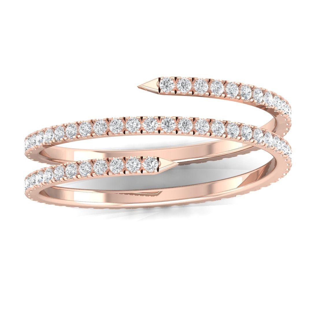 Rose Gold Twirl Eternity Diamond Ring For Women