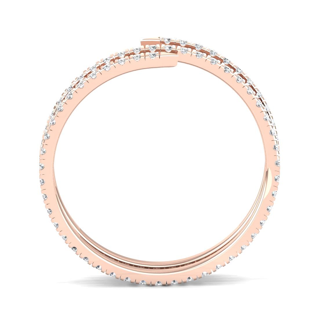 Rose Gold Twirl Eternity Diamond Ring For Women