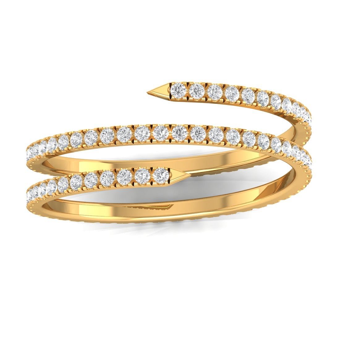 Yellow Gold Twirl Eternity Diamond Ring For Women