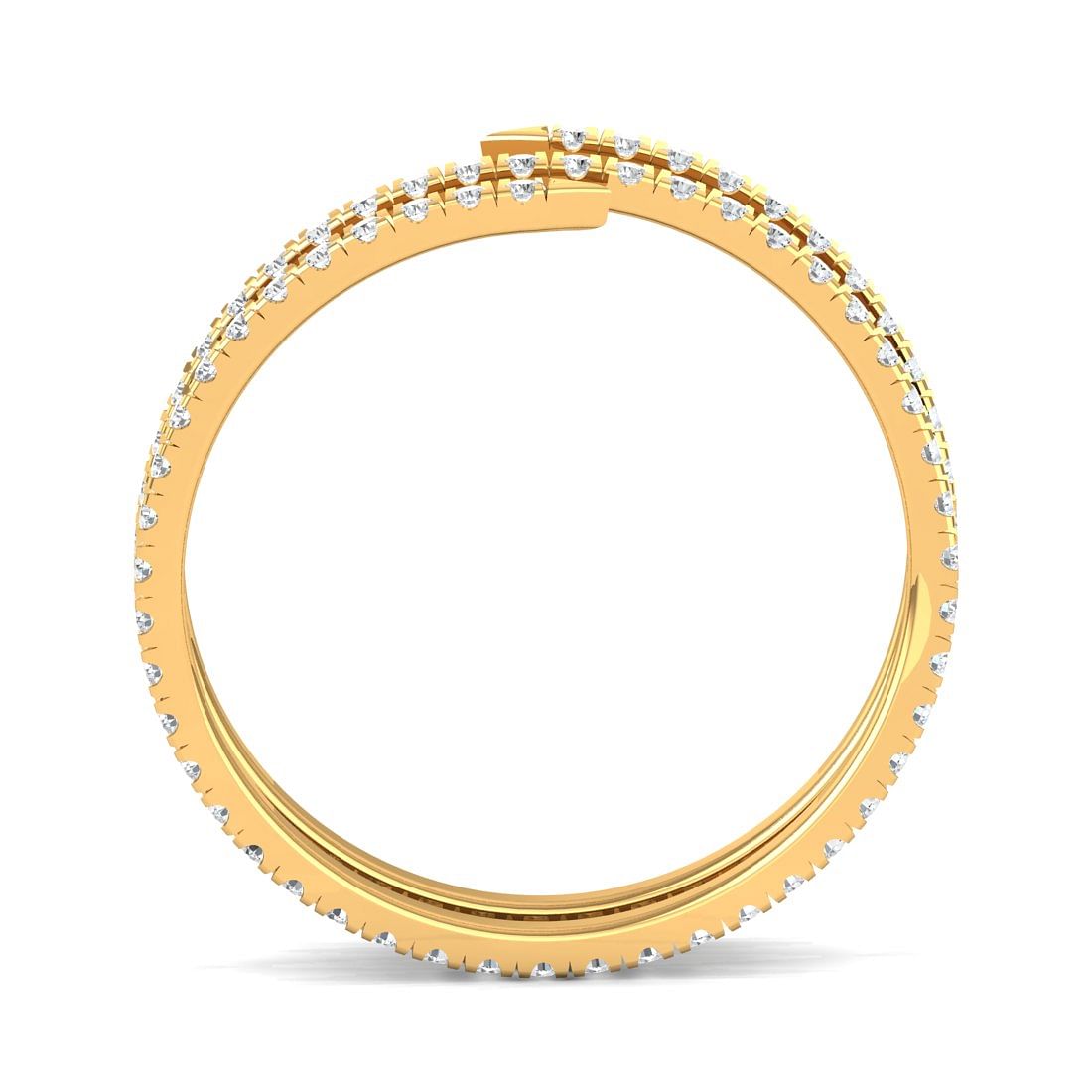 Yellow Gold Twirl Eternity Diamond Ring For Women
