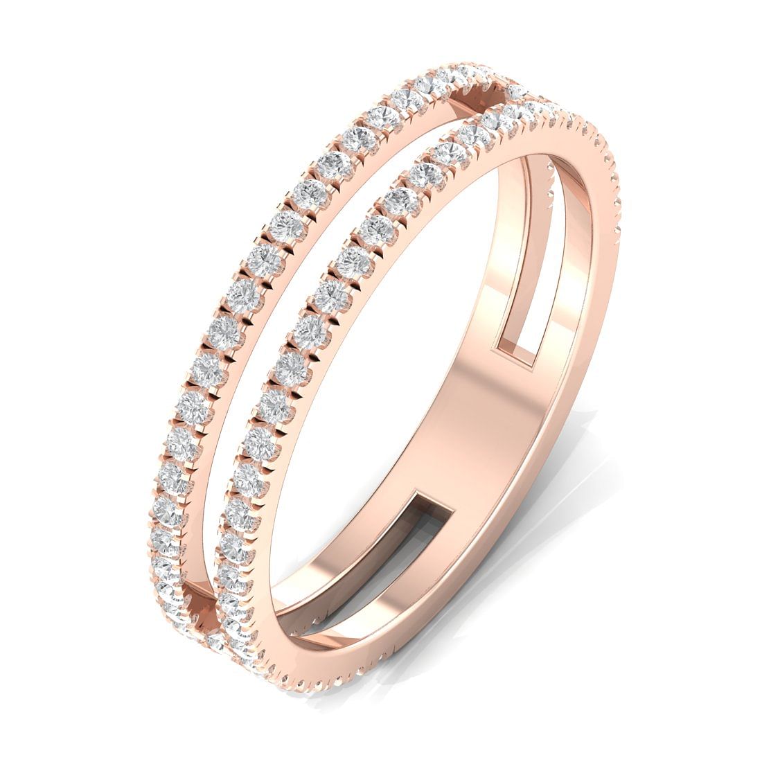 Dual Layer Rose Yellow Diamond Ring For Women