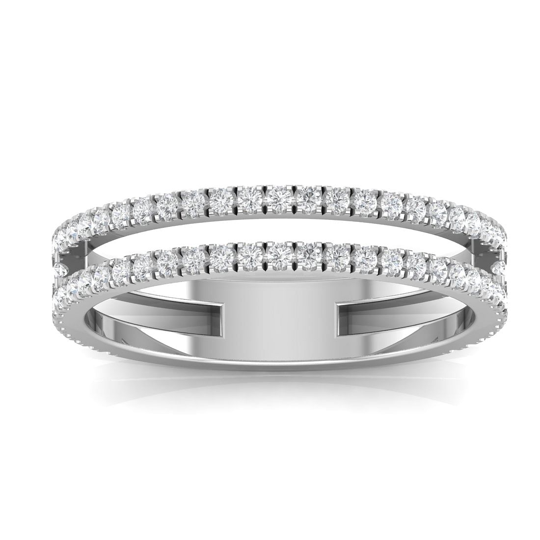 Dual Layer White Yellow Diamond Ring For Women