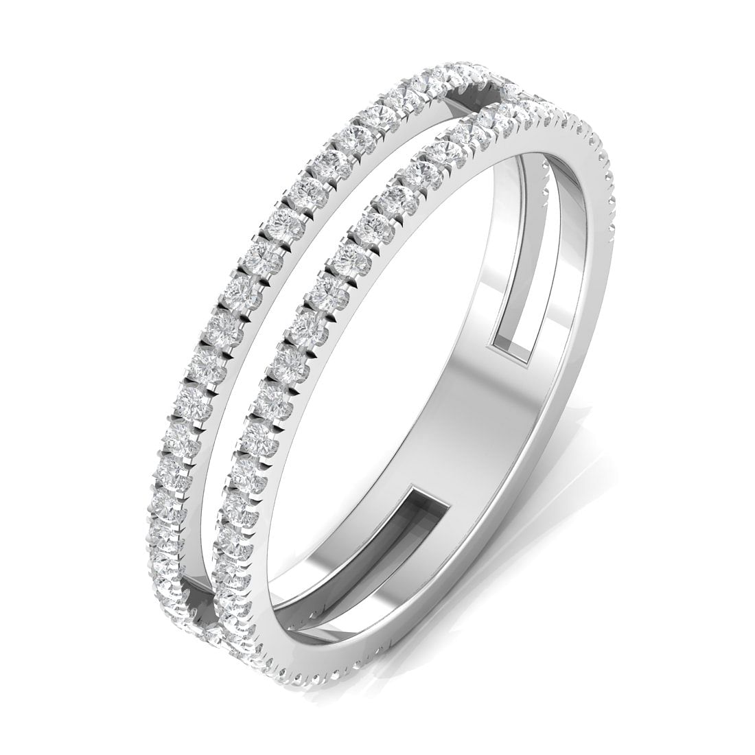 Dual Layer White Yellow Diamond Ring For Women